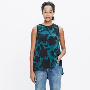 Madewell Silk canal tank top in inkflower